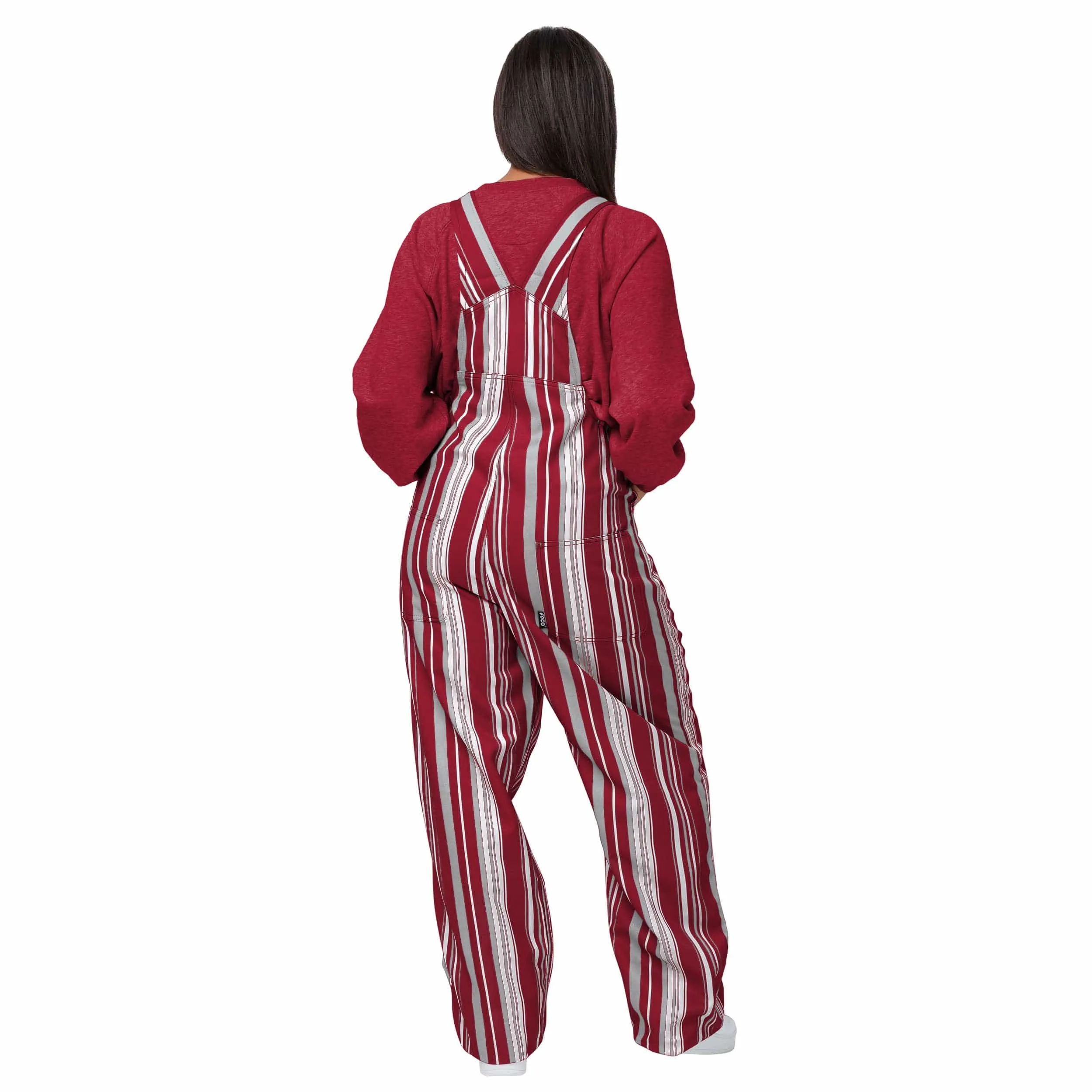 Alabama Crimson Tide NCAA Womens Hyper Stripe Bib Overalls