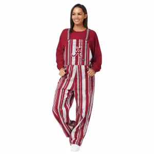 Alabama Crimson Tide NCAA Womens Hyper Stripe Bib Overalls