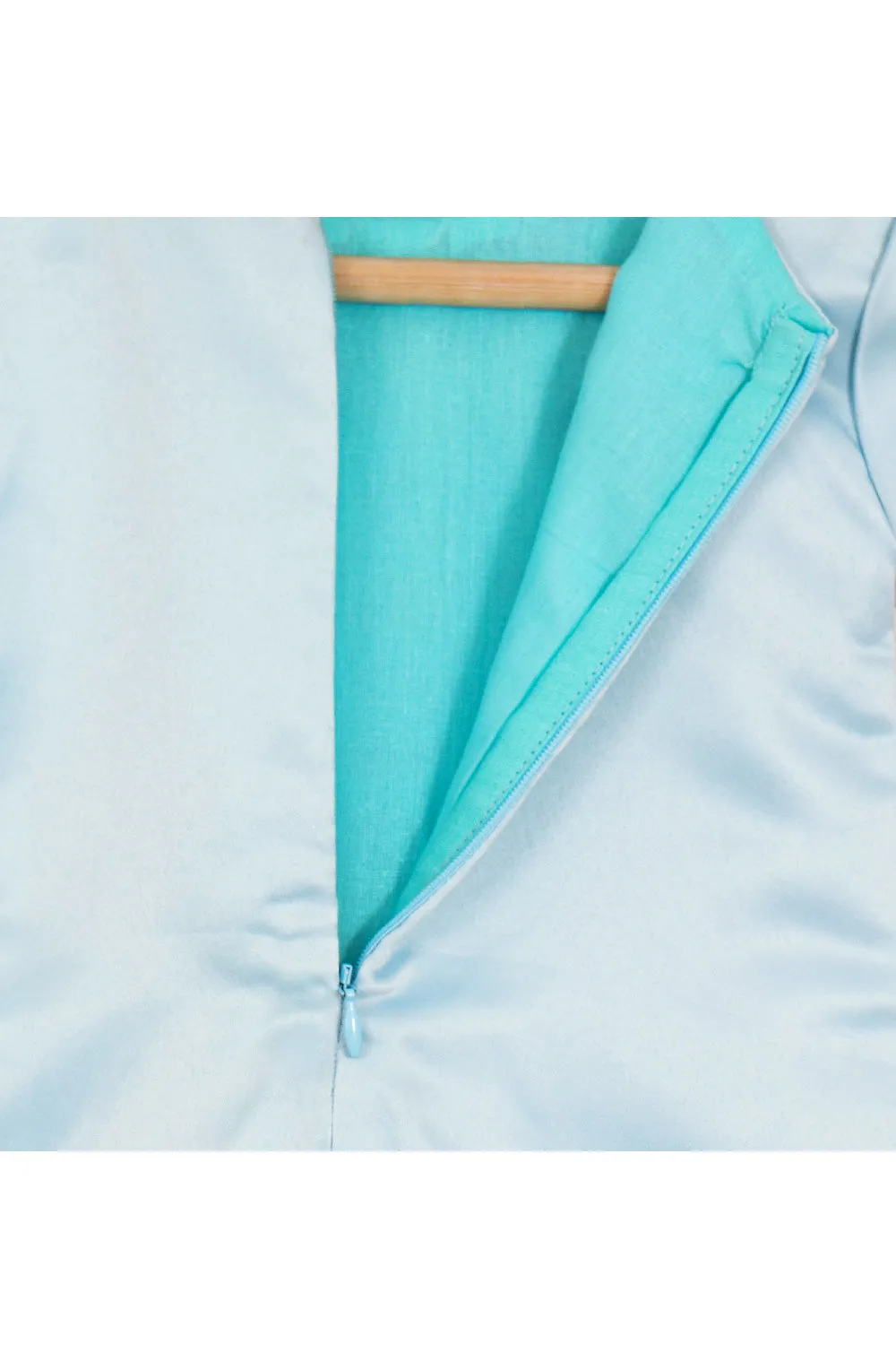 Aqua Blue Pearl Detailing Dress