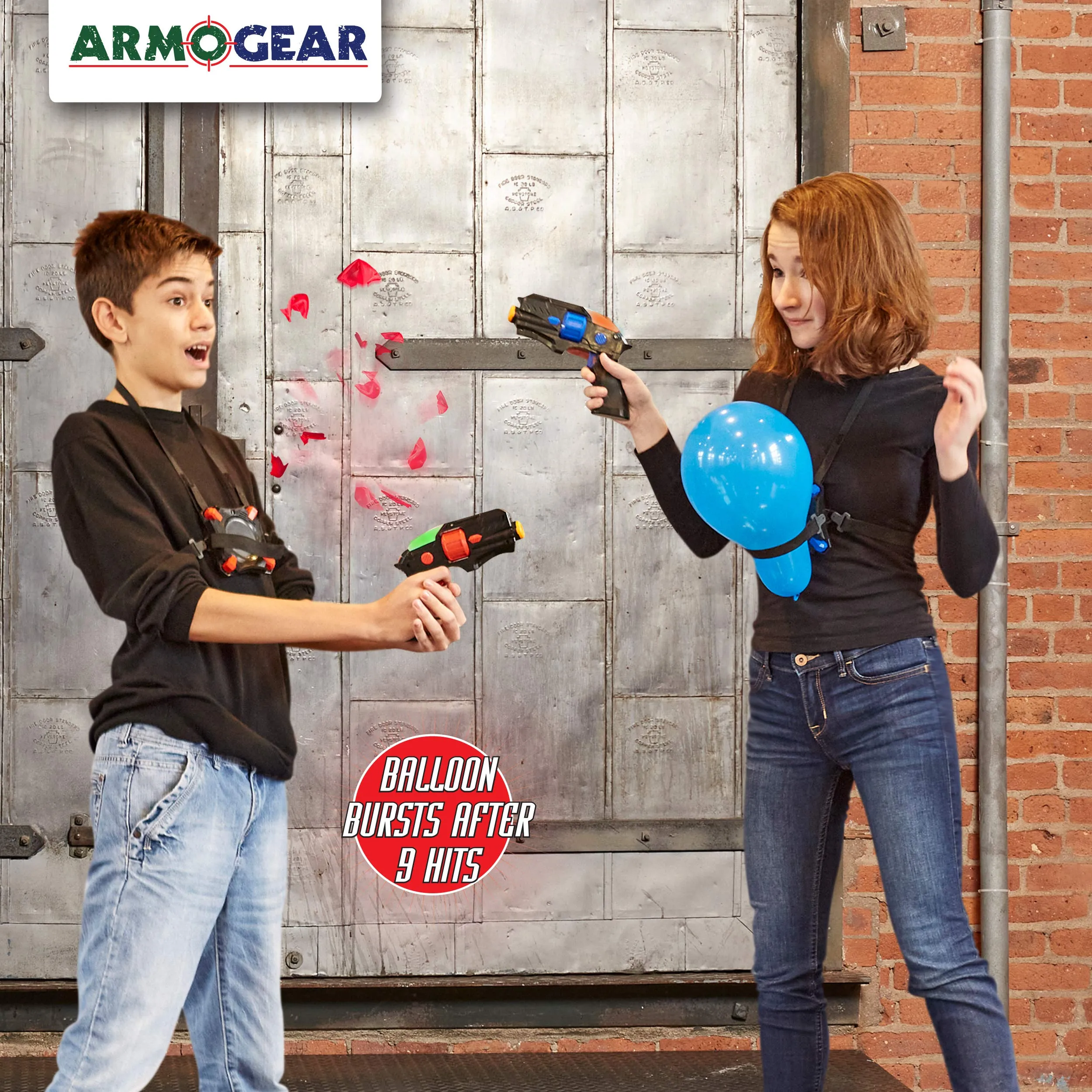 ArmoGear Laser Tag Shooting Game | 2 Pack Kids Laser Tag Balloon Battle | Indoor