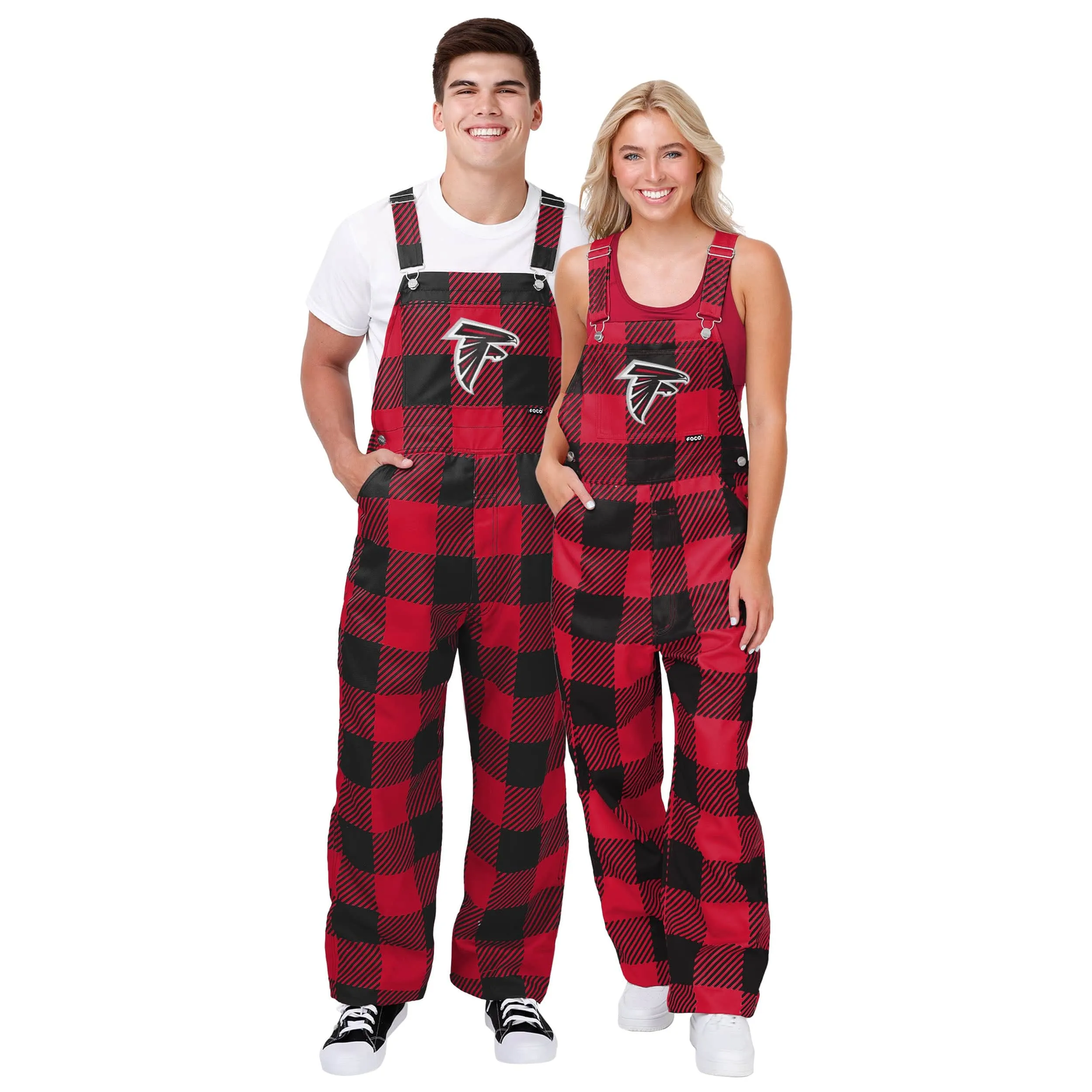 Atlanta Falcons NFL Mens Plaid Bib Overalls