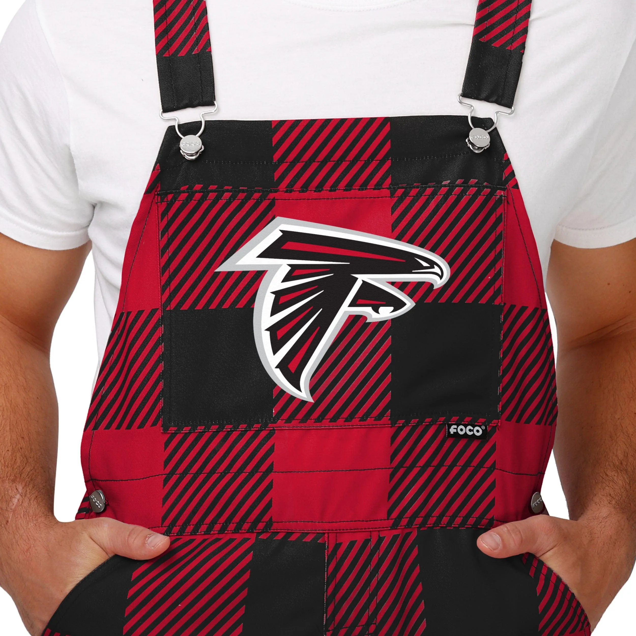 Atlanta Falcons NFL Mens Plaid Bib Overalls