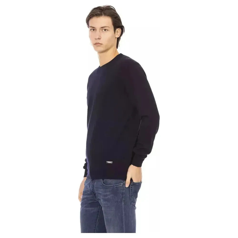 Baldinini Trend Blue Wool Men Sweater