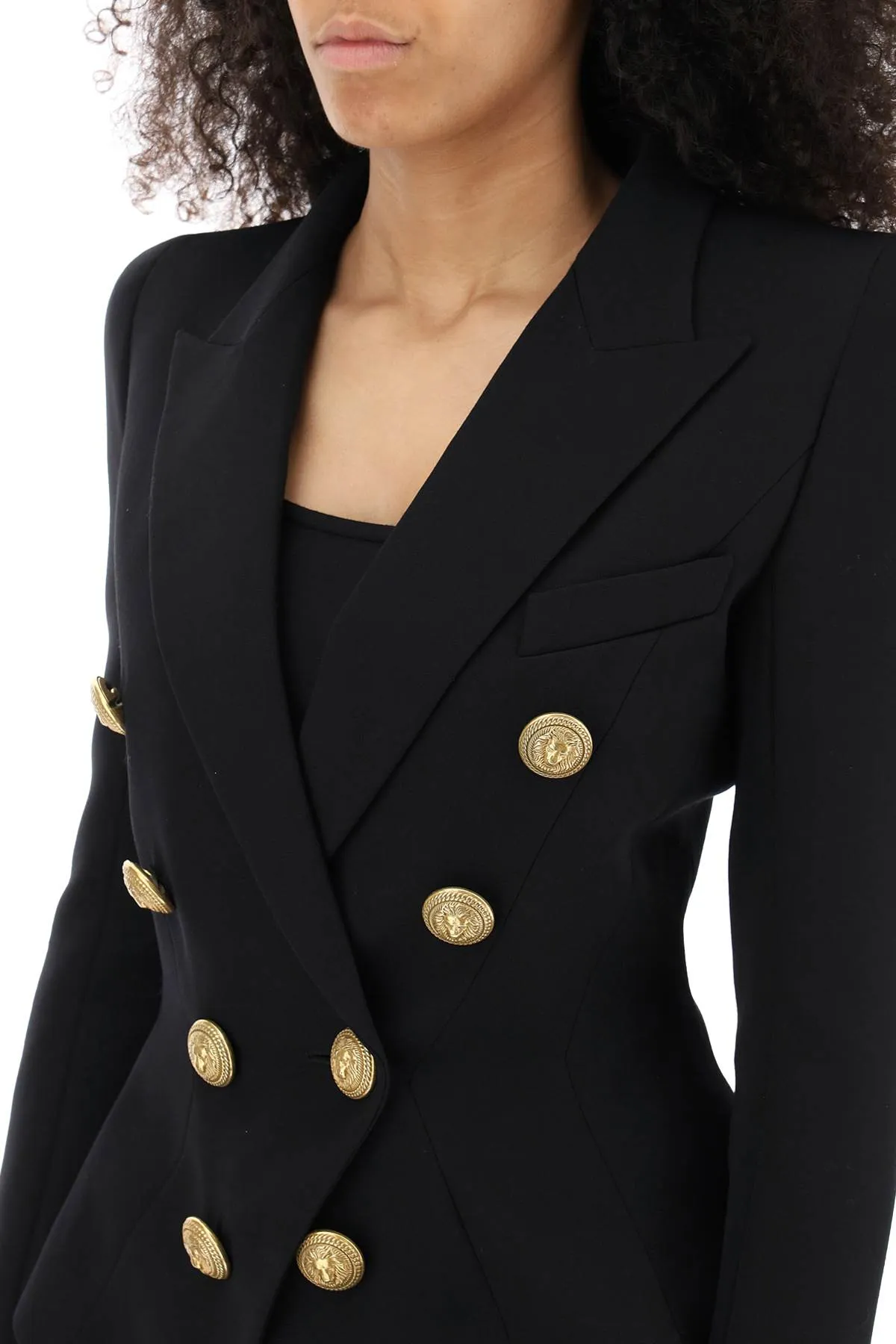 Balmain fitted double-breasted jacket in wool