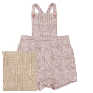 Belati NOUGAT BUTTON DETAIL PLAID PLEATED OVERALLS- OVERALLS ARE COLOR OF SWATCH