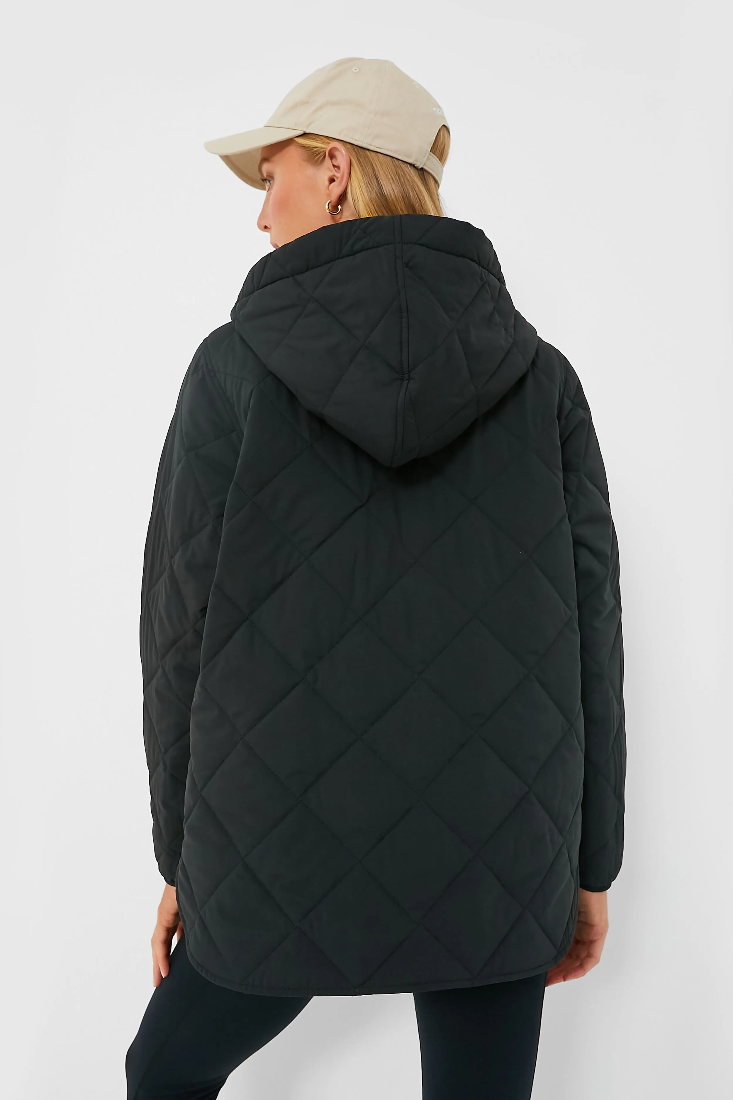 Black Quilted Bennett Pullover