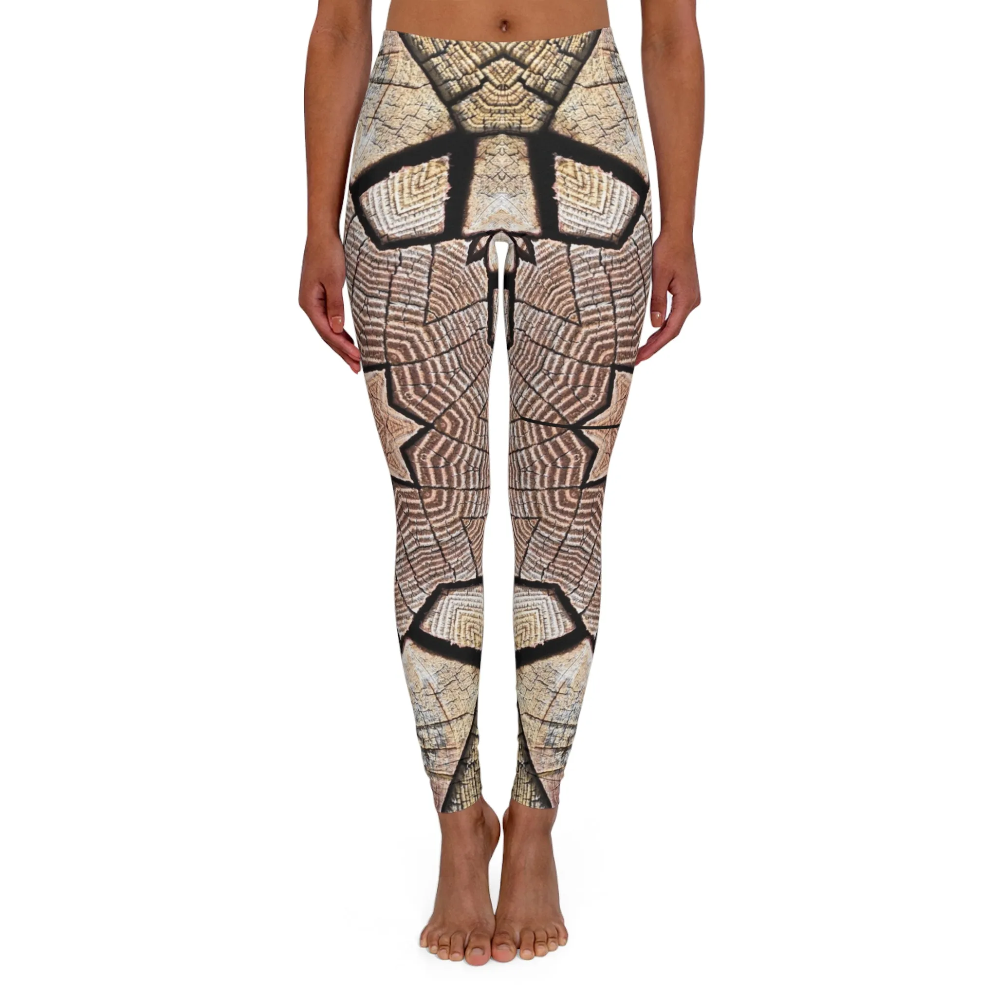 Brown Mandala - Inovax Women's Spandex Leggings