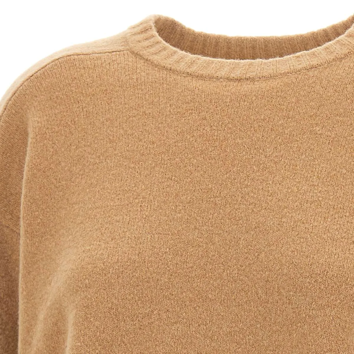 Brown Wool Sweater with Raglan Sleeves