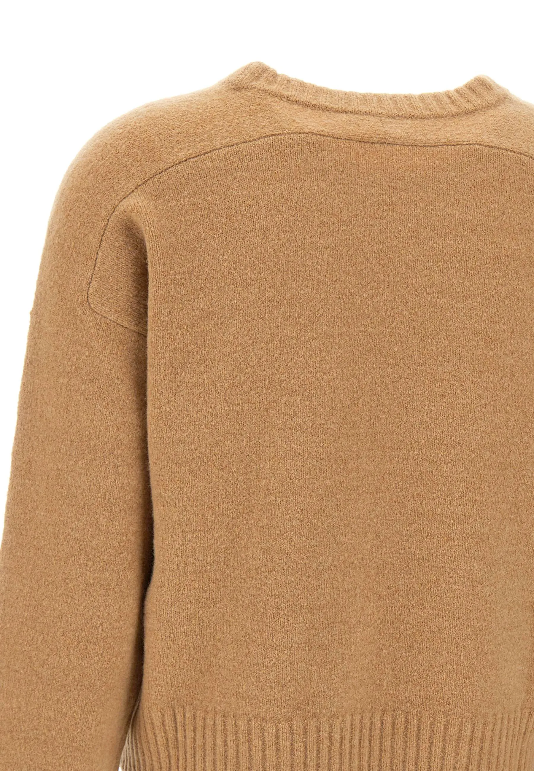 Brown Wool Sweater with Raglan Sleeves