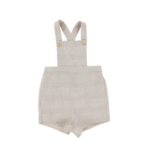 BT Nougat Plaid Pleated Overalls