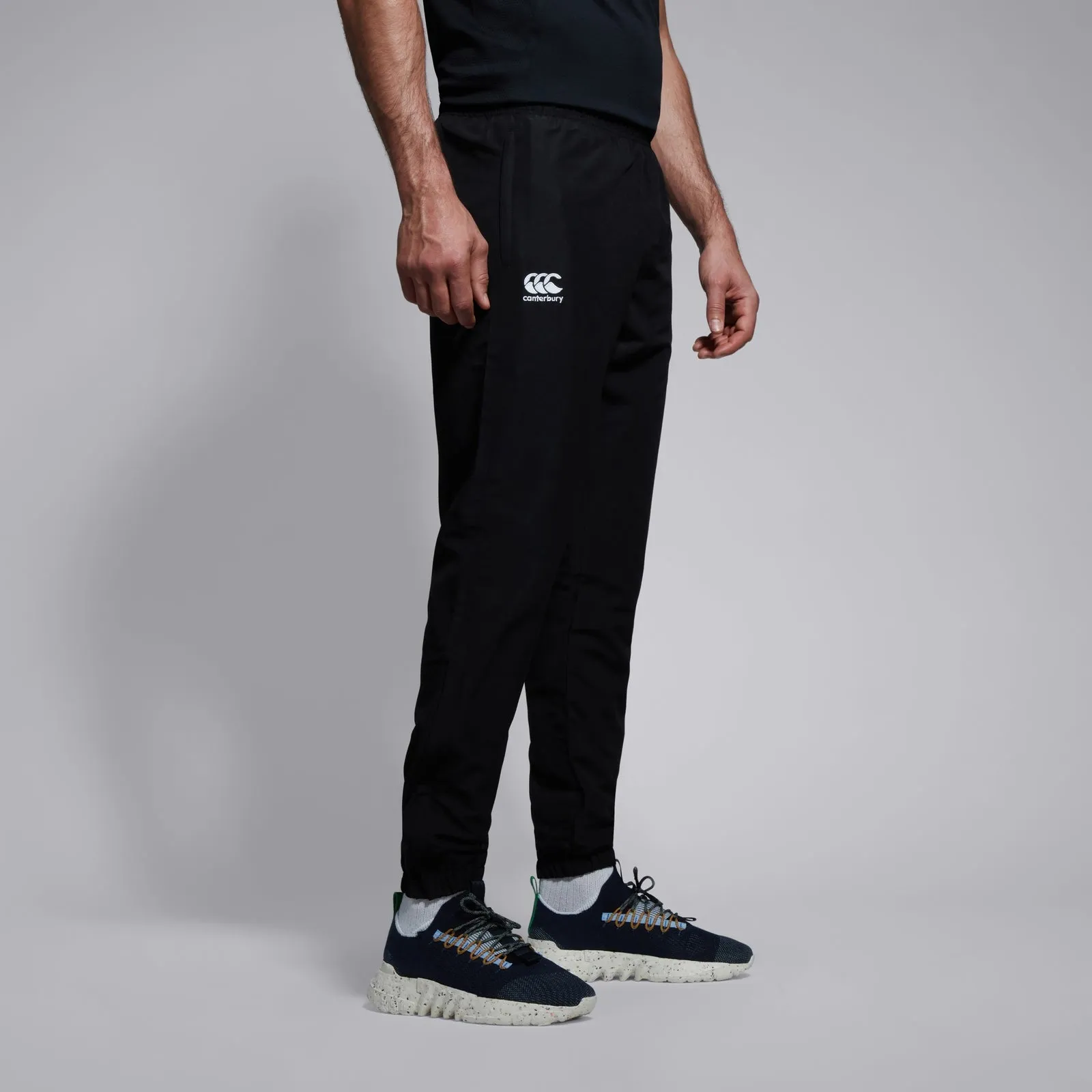 CCC Club Plain Taper Leg Cuffed Trackpant - black