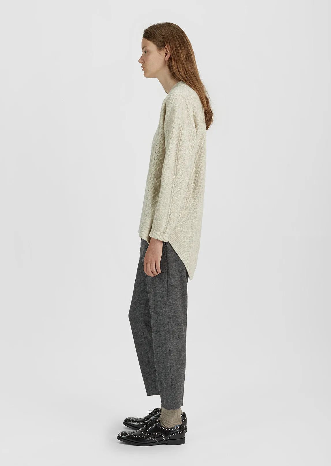 Crewneck Cable Knit Sweater