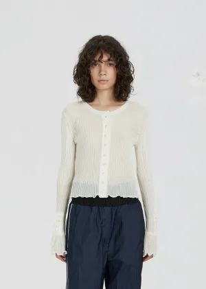 Cropped Ruffle Cardigan