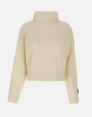 Dropped Wool Knit Turtleneck Sweater