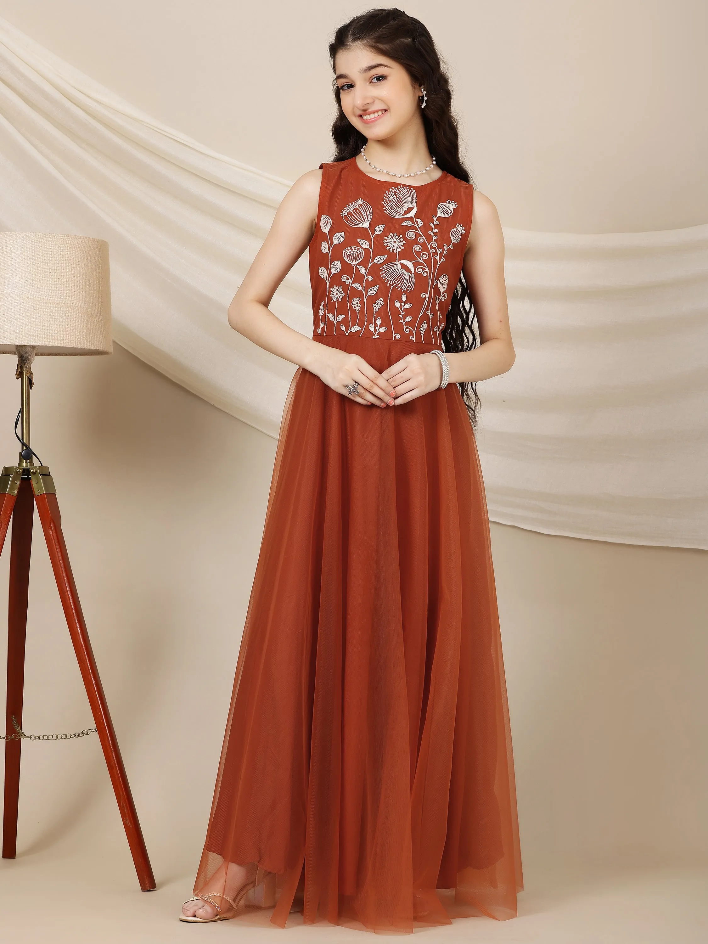 Embroidered Maxi Ethnic Dresses