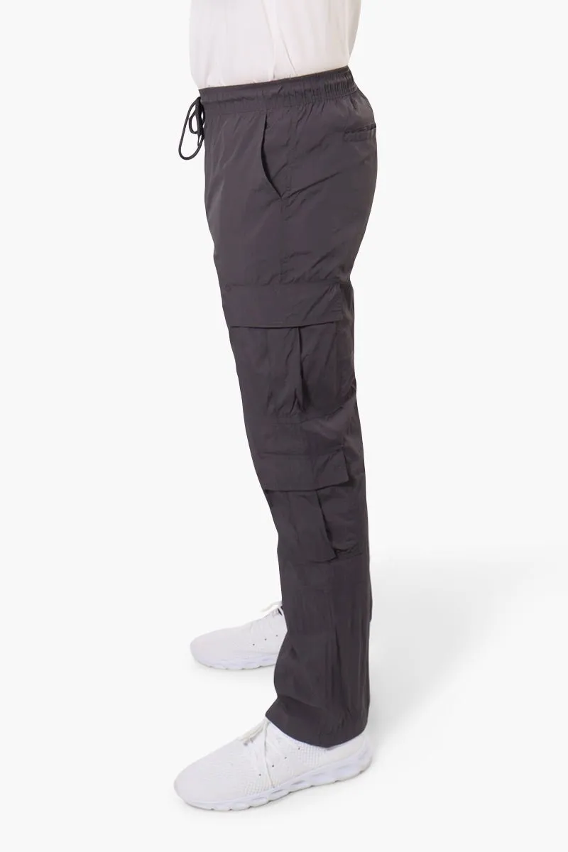 Fahrenheit Tie Waist Cargo Parachute Pants - Grey