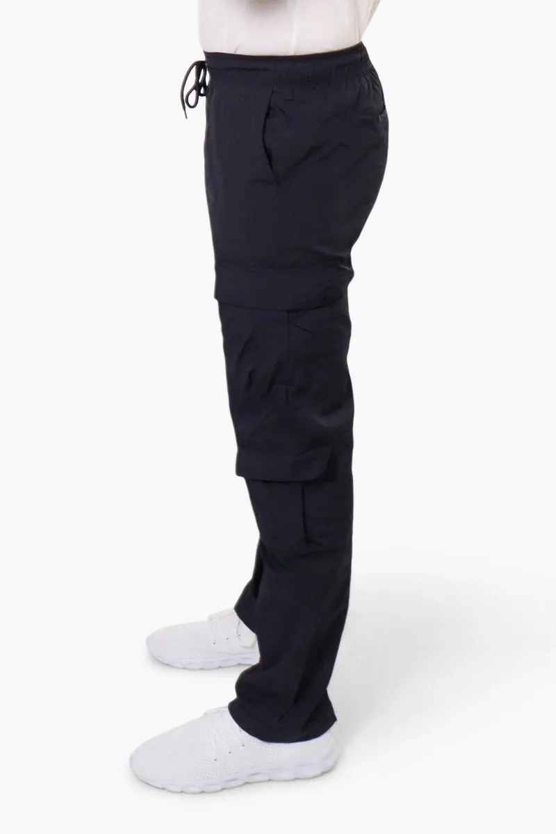 Fahrenheit Tie Waist Cargo Parachute Pants - Navy