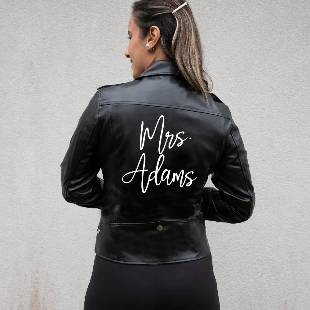 (Faux Leather) Personalized Mrs Jackets for Brides