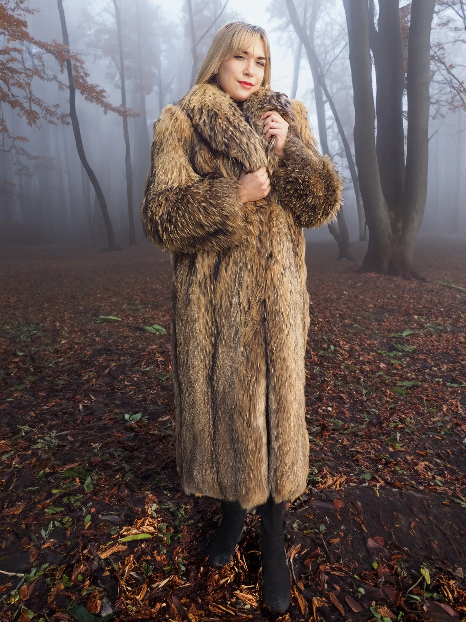 Finnish Raccoon Fur Coat S