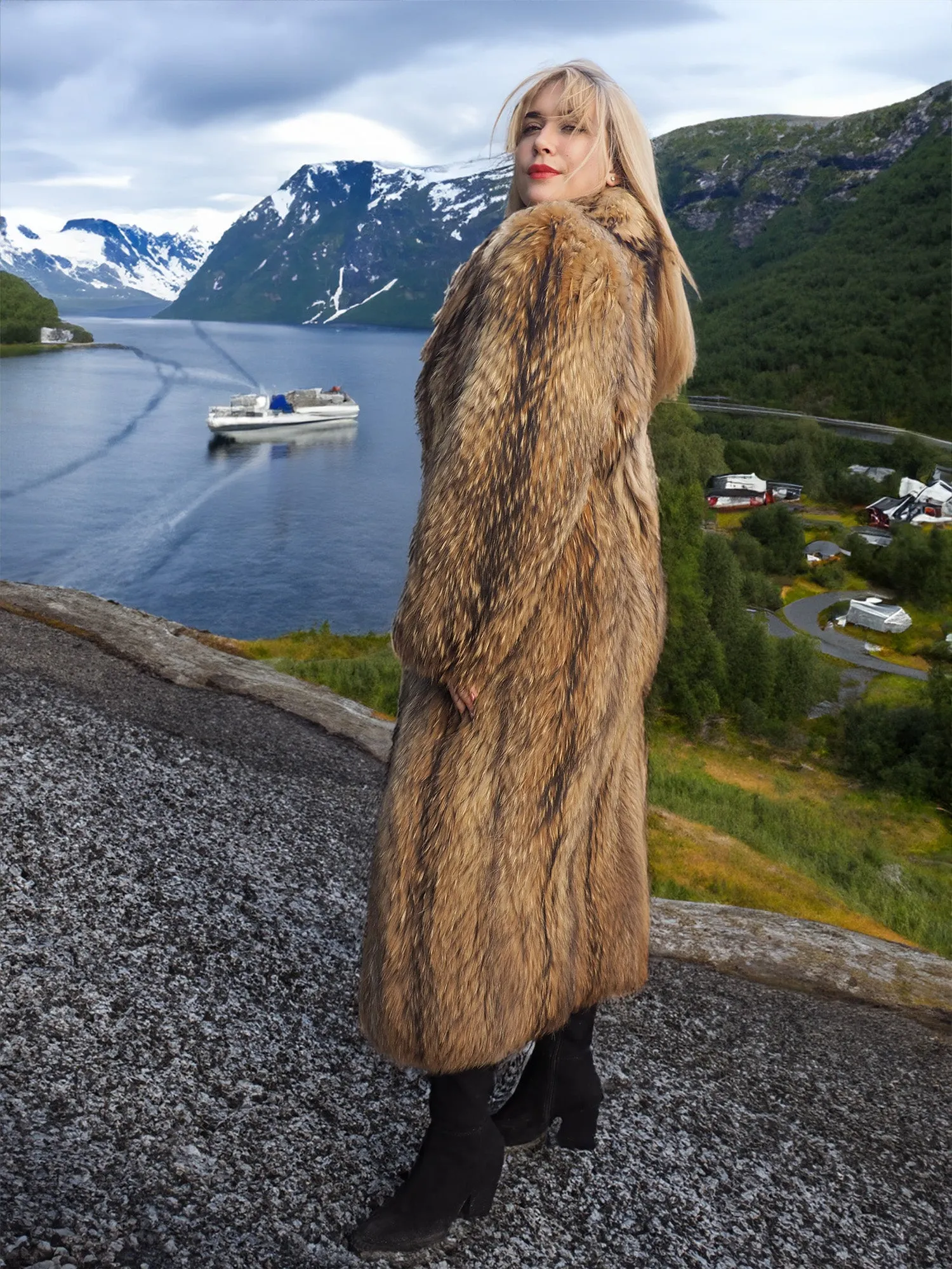 Finnish Raccoon Fur Coat S