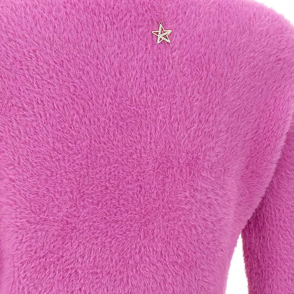 Fuchsia Fur Effect Sweater for Women