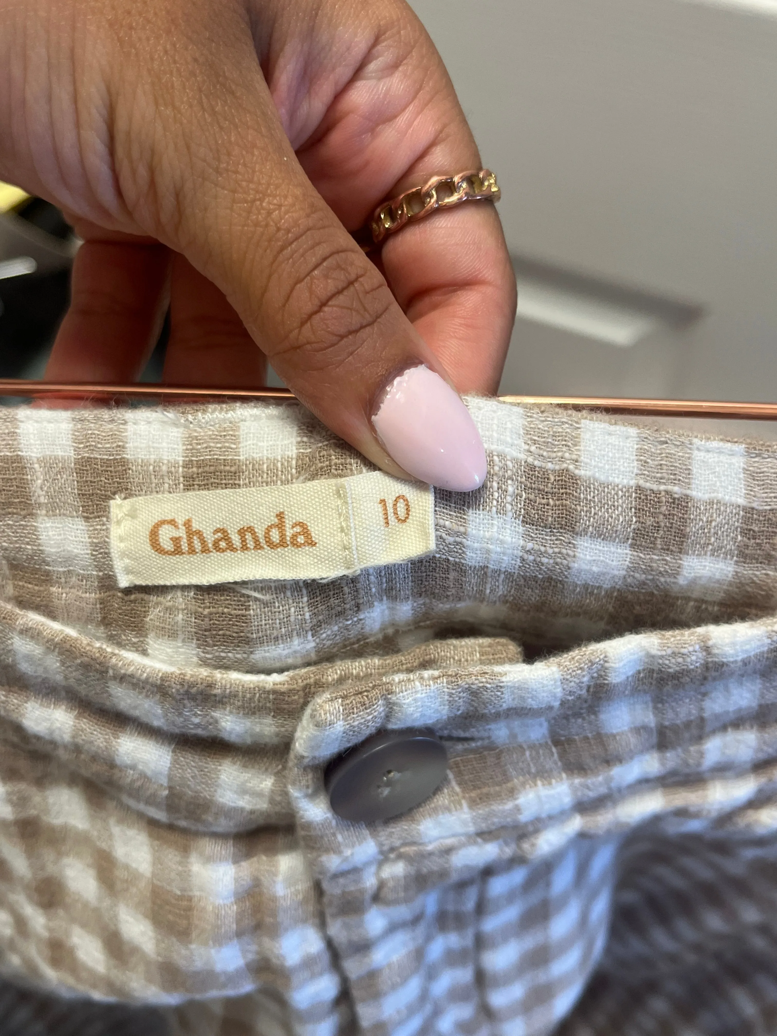 Ghanda Gingham Pants Sz 10