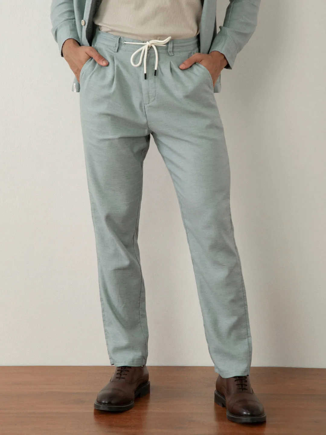 Green Cotton Lightweight Pants