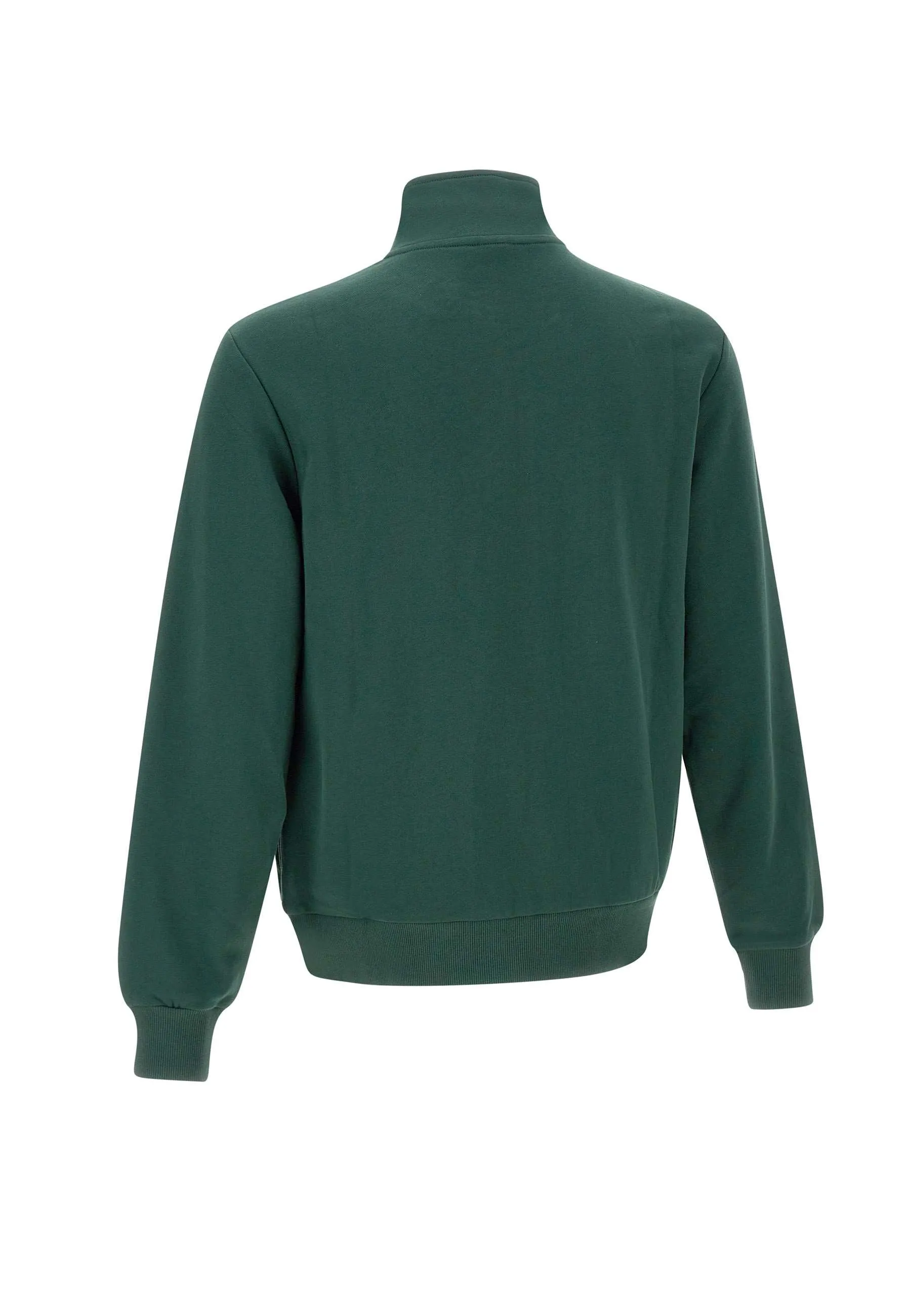 Green Cotton Sweatshirt with Zip