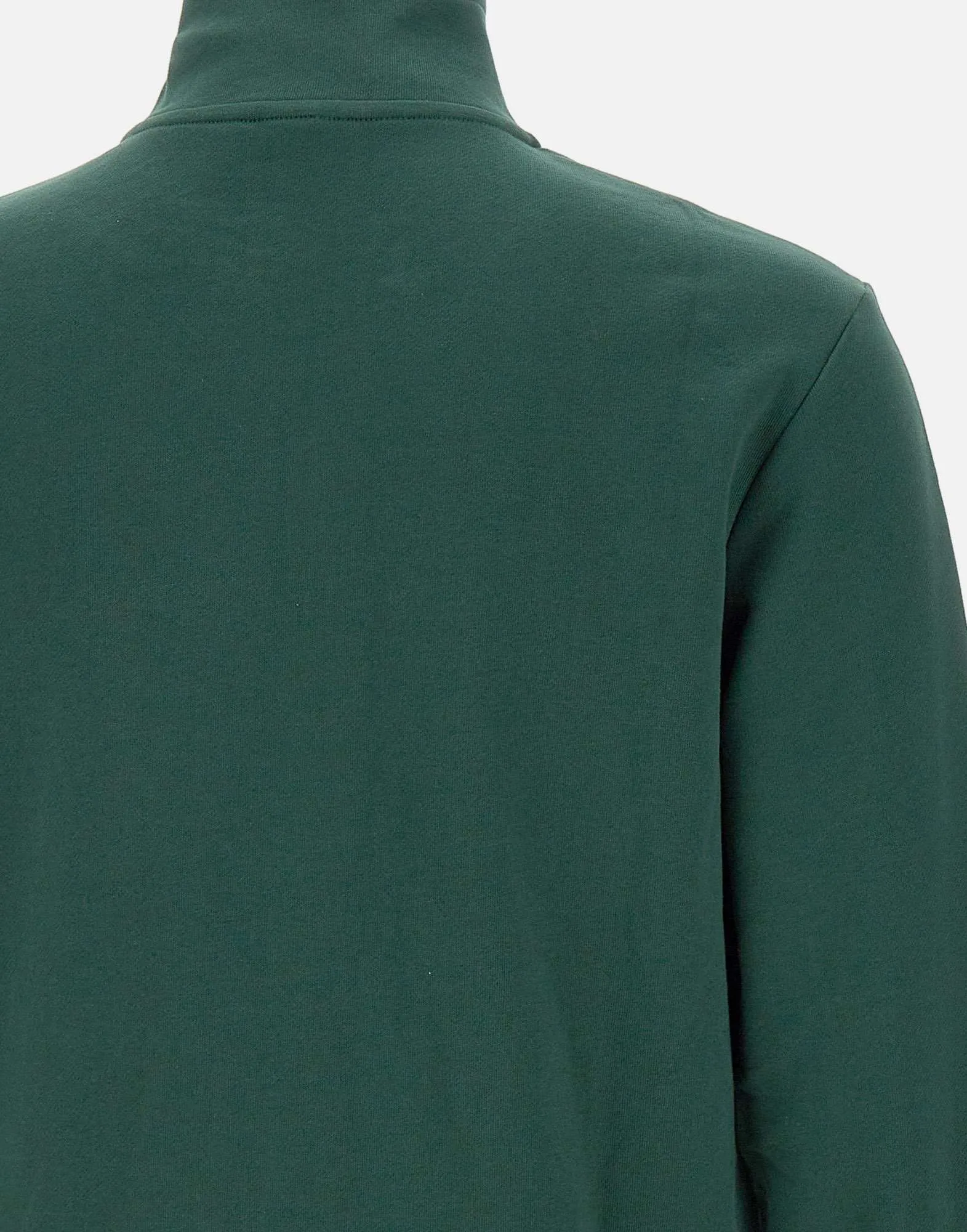 Green Cotton Sweatshirt with Zip