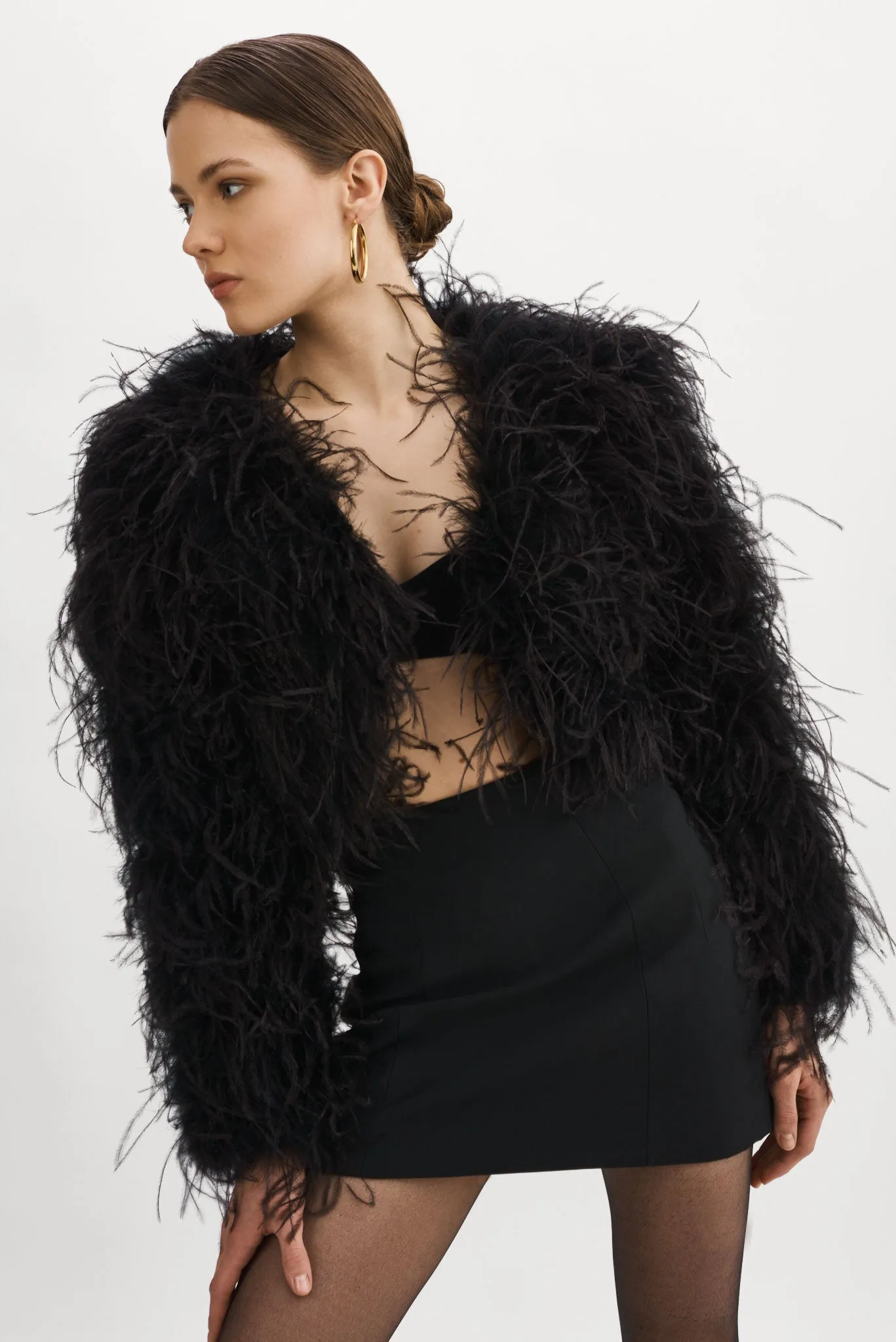 HALLIE | Ostrich Feather Jacket