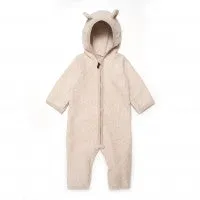 Huttelihut - Mushi Babysuit Ears cotton Fleece - Camel