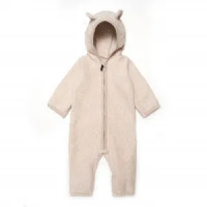 Huttelihut - Mushi Babysuit Ears cotton Fleece - Camel