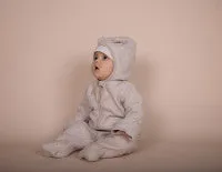 Huttelihut - Mushi Babysuit Ears cotton Fleece - Camel