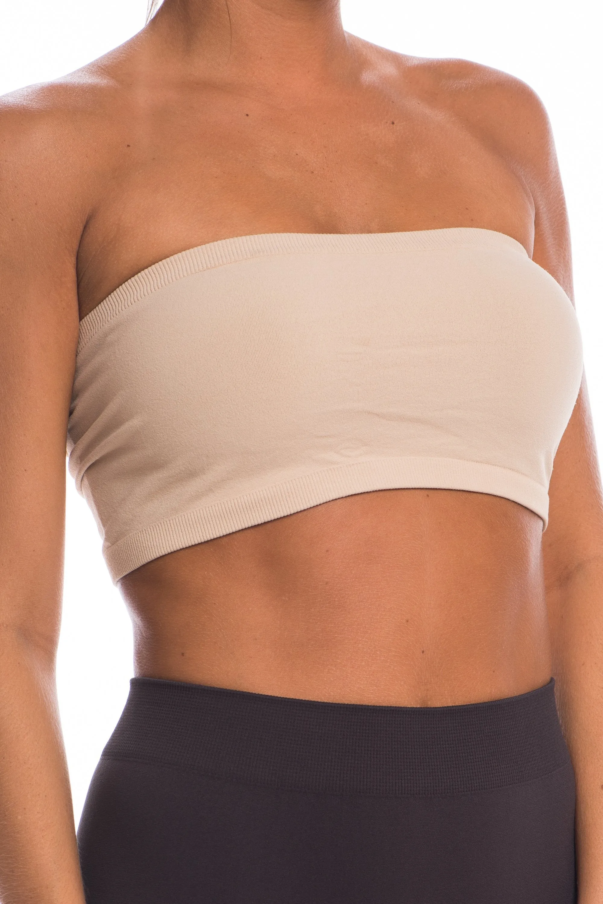 Just That Easy Sandstone Brown Bandeau Top