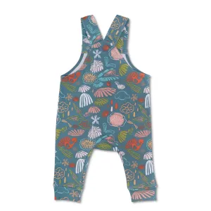 KEFE Overalls - Teal Flower Garden