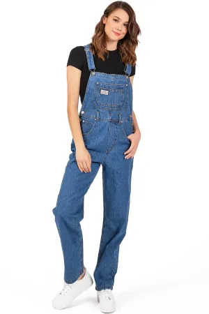 Lana Roux Relaxed Denim Oversize Boyfriend Overalls