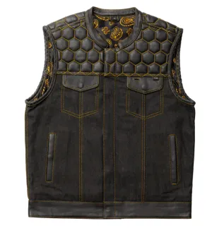 M014 Finish Line -  Men's Motorcycle Leather Vest