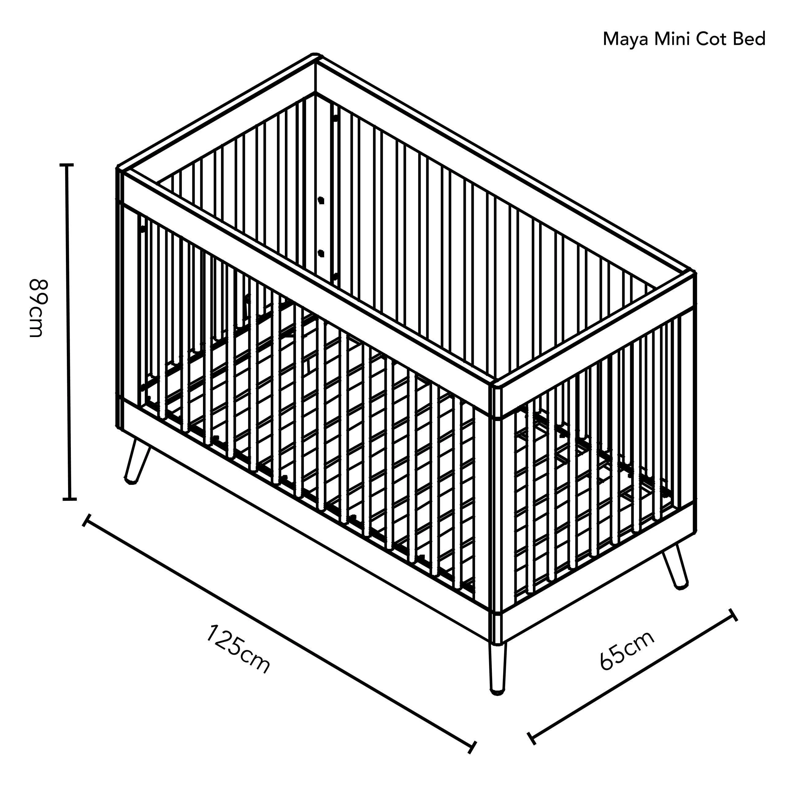 Maya Mini 2 Piece Nursery Furniture Set - White & Natural