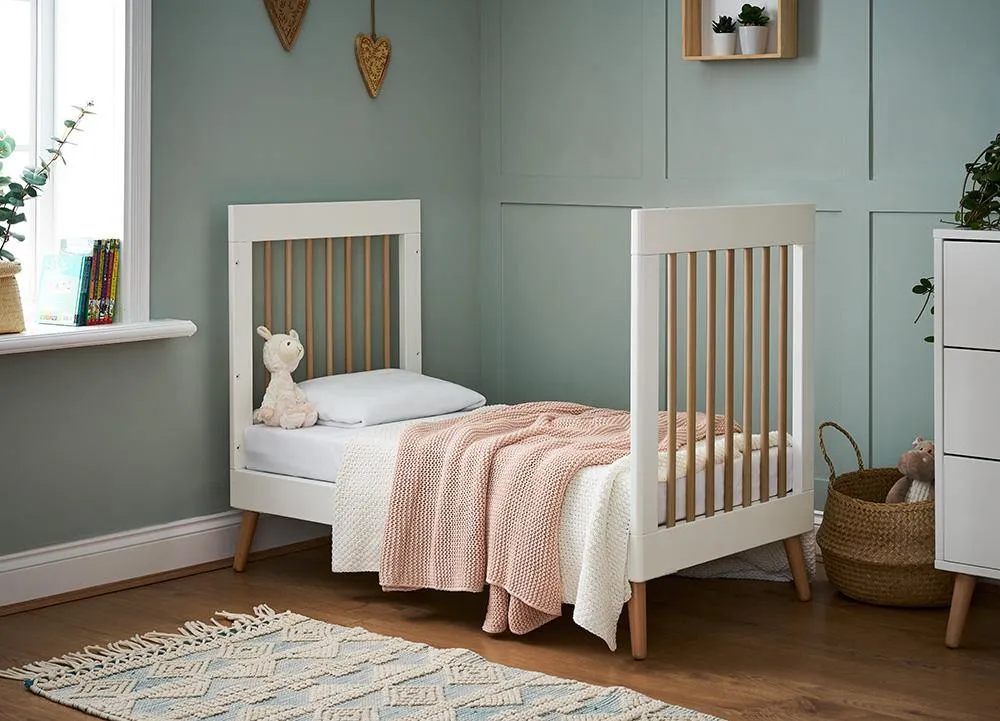 Maya Mini 2 Piece Nursery Furniture Set - White & Natural