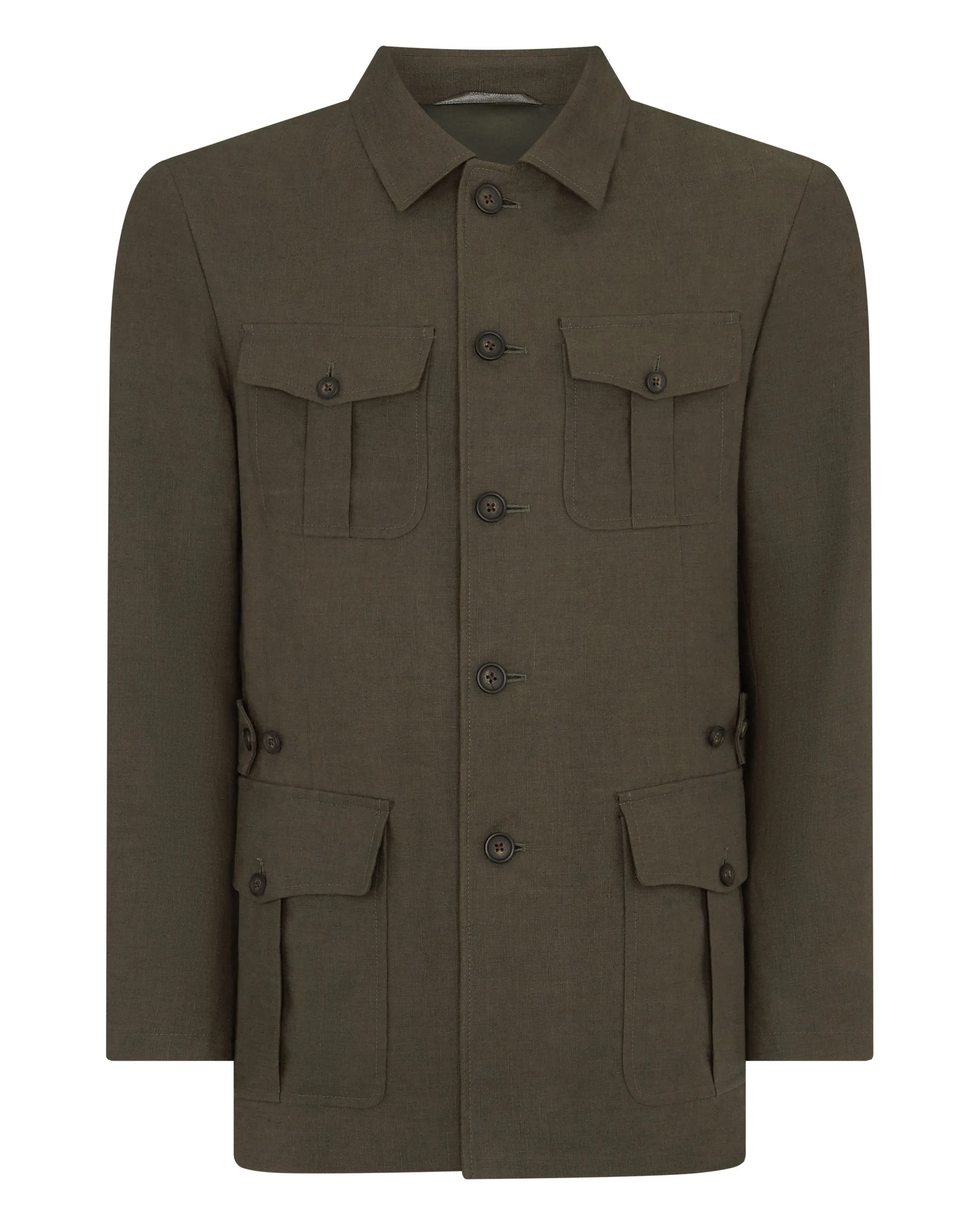 Men's Casablanca Linen Jacket Khaki Green