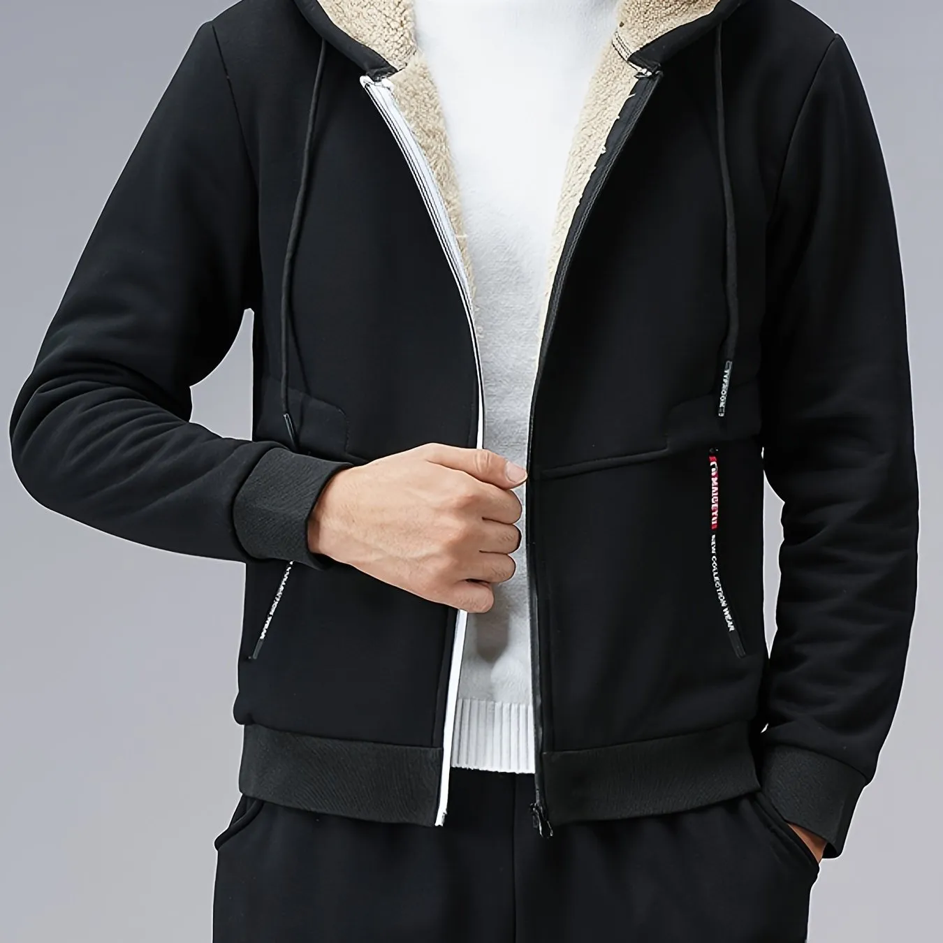 Men's Fall/Winter Casual Fleece Hooded Jacket