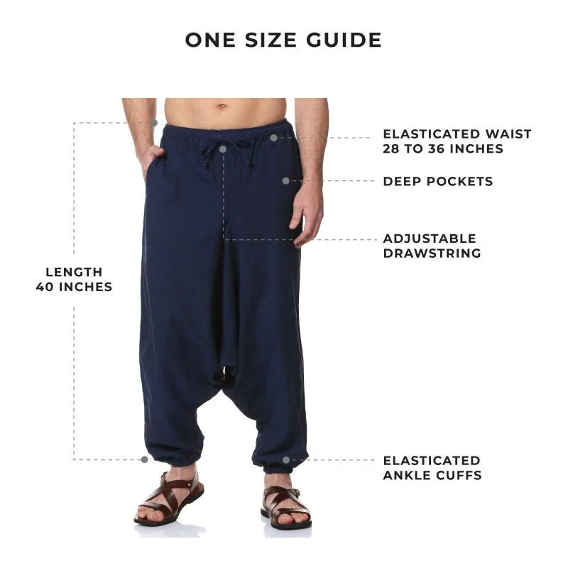 Men's Harem Pant | Dark Blue | Fits Waist Size 28" to 36"