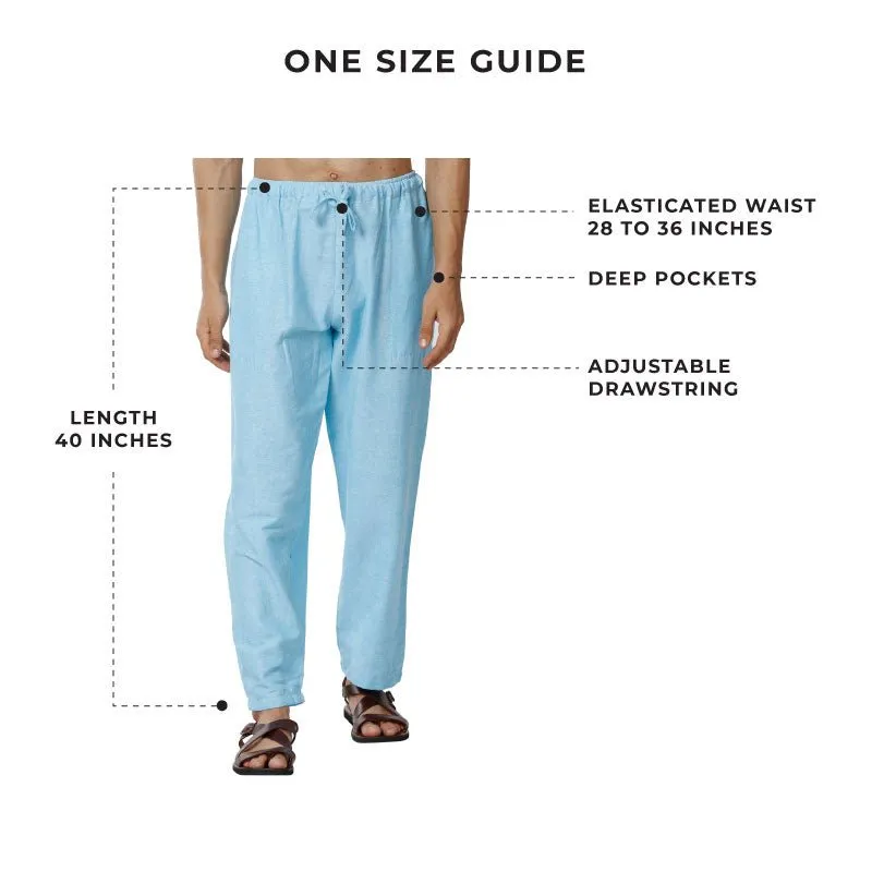 Men's Lounge Pants | Sky Blue | Fits Waist Size 28" to 36"