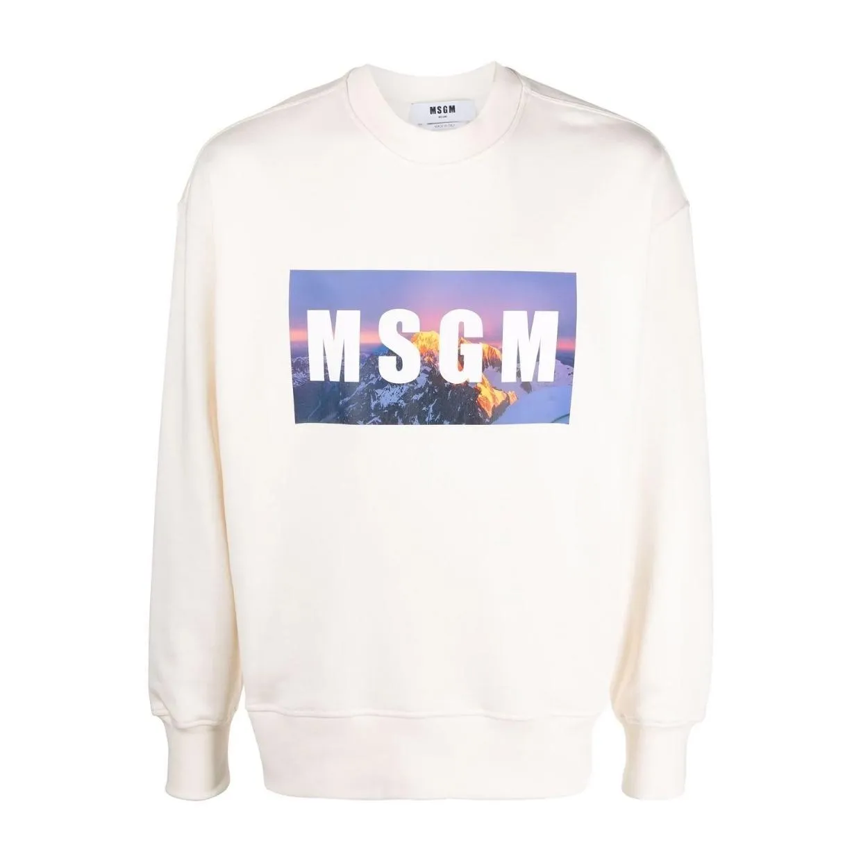 MSGM Cream Graphic Print Sweatshirt