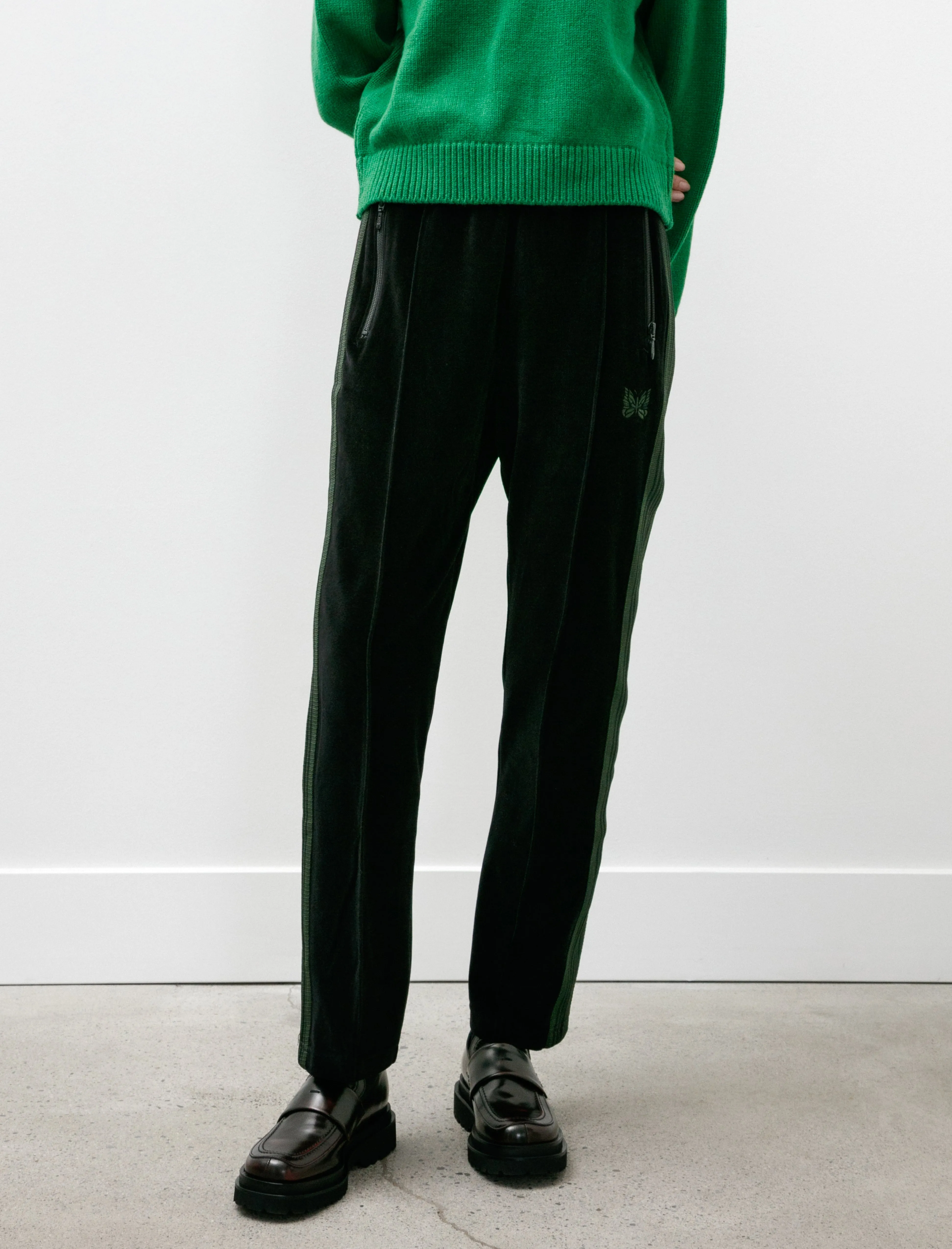 Narrow Track Pants Velour Black