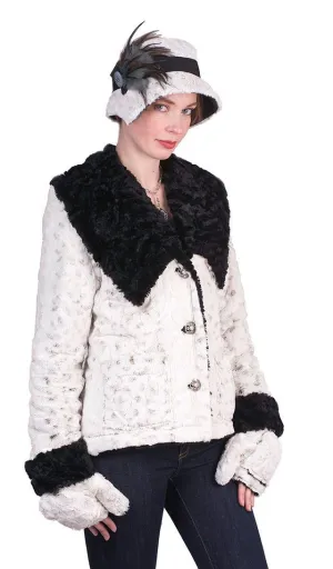 Norma Jean Coat, Reversible - Luxury Faux Fur in Winters Frost with Cuddly Fur in Black - Sold Out!