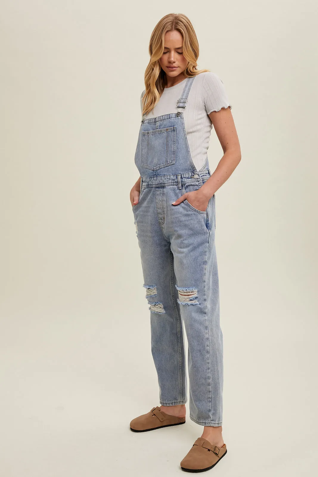 Penny Distressed Overalls