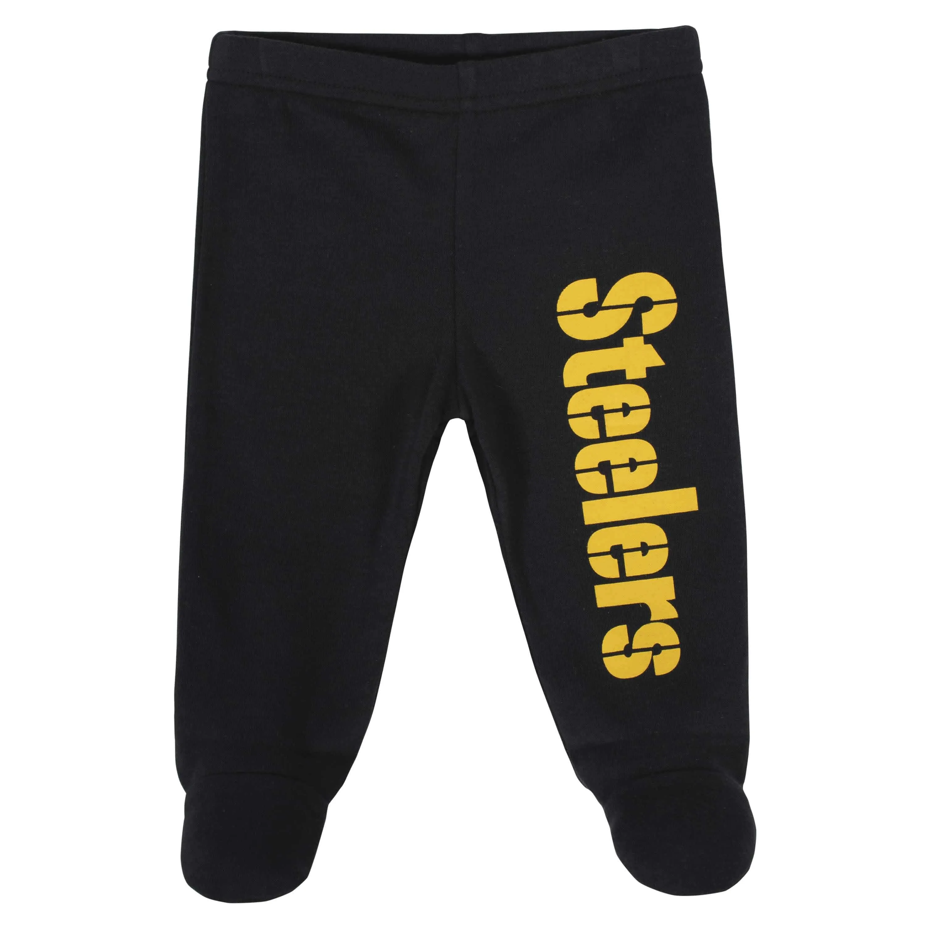 Pittsburgh Steelers 3-Piece Baby Boys Bodysuit, Footed Pant, and Cap Set