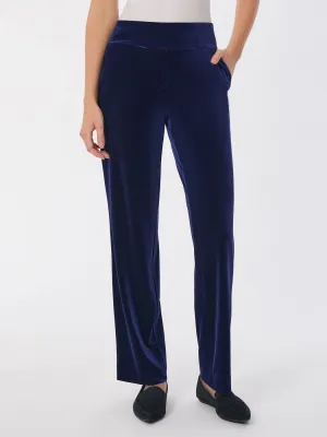 Pull-On Velour Straight Leg Pants