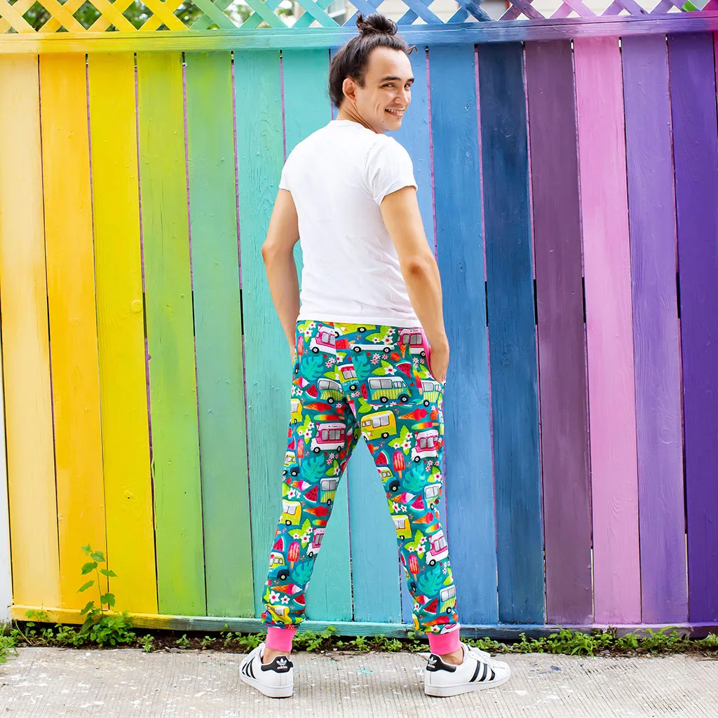 "Anything is Popsicle" Adult Ice Cream Trucks French Terry Jogger Pants